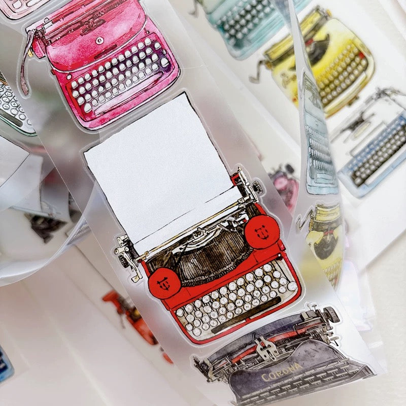NEW! DingDing - A64 Vintage Typewriters | Kiss-cut | 5.5cm Tape | Release Paper | 5M