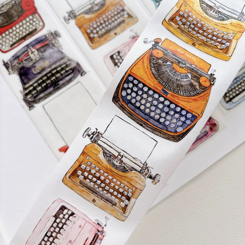NEW! DingDing - A64 Vintage Typewriters | Kiss-cut | 5.5cm Tape | Release Paper | 5M