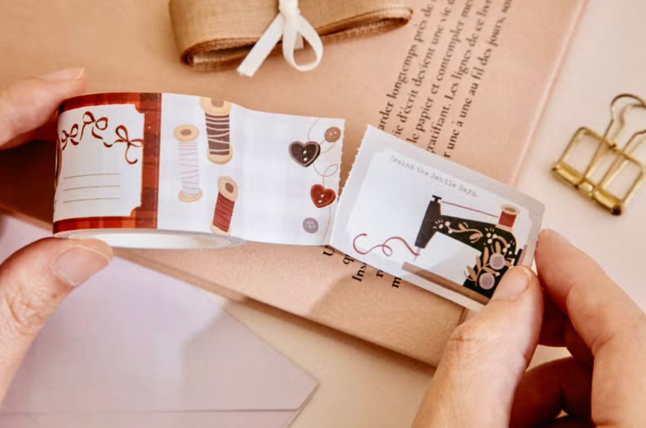 NEW! wwiinngg - Threads & Kittens  | 3cm Sticker Memo Roll | NO Release Paper | 5M