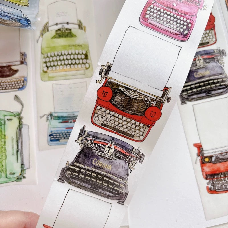 NEW! DingDing - A64 Vintage Typewriters | Kiss-cut | 5.5cm Tape | Release Paper | 5M
