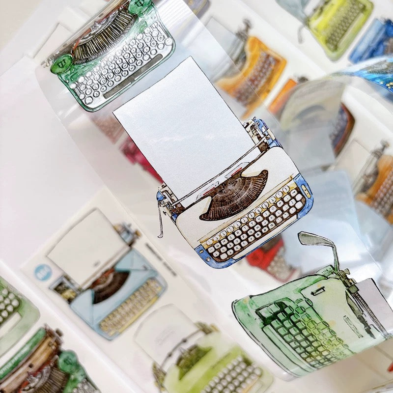 NEW! DingDing - A64 Vintage Typewriters | Kiss-cut | 5.5cm Tape | Release Paper | 5M