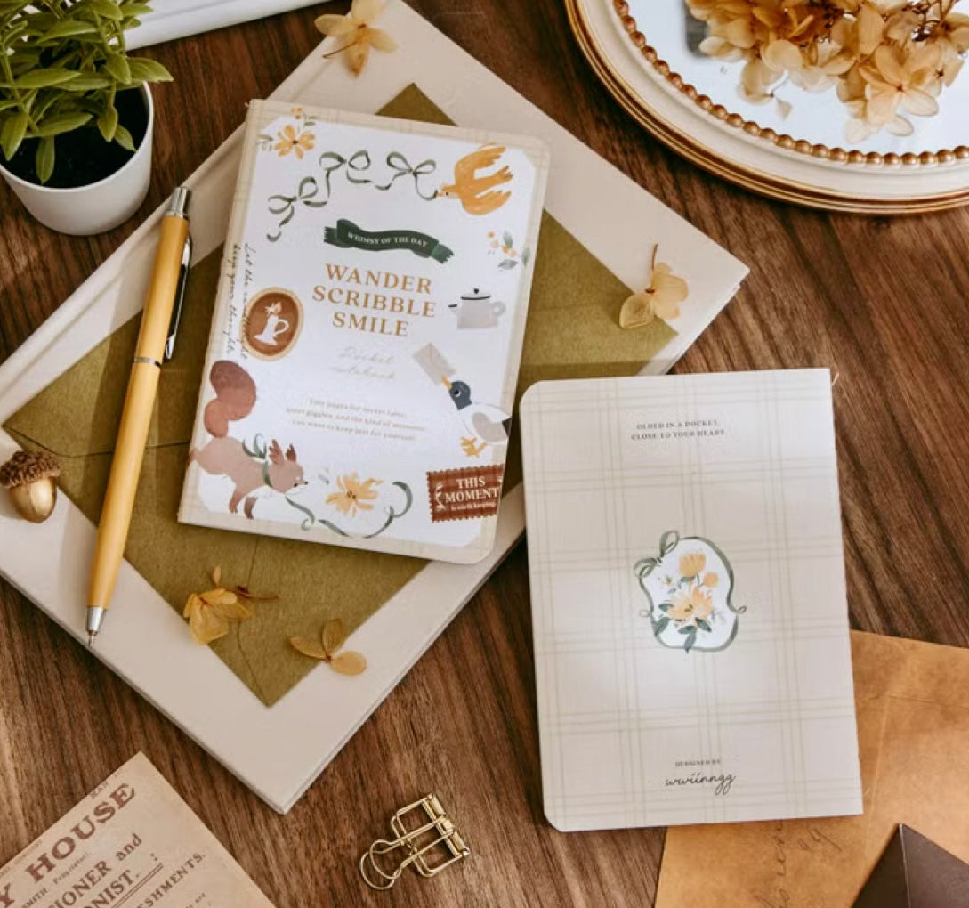 NEW! wwiinngg - 32p Thread-bound Notebooks | Passport Size | Blank Inner Pages | Planner | Journaling Accessories