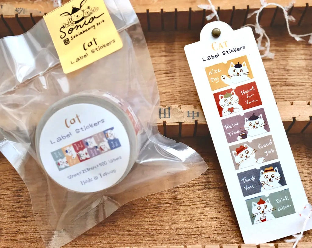 NEW! Sonia - Cat | Label Sticker Tape | Release Paper