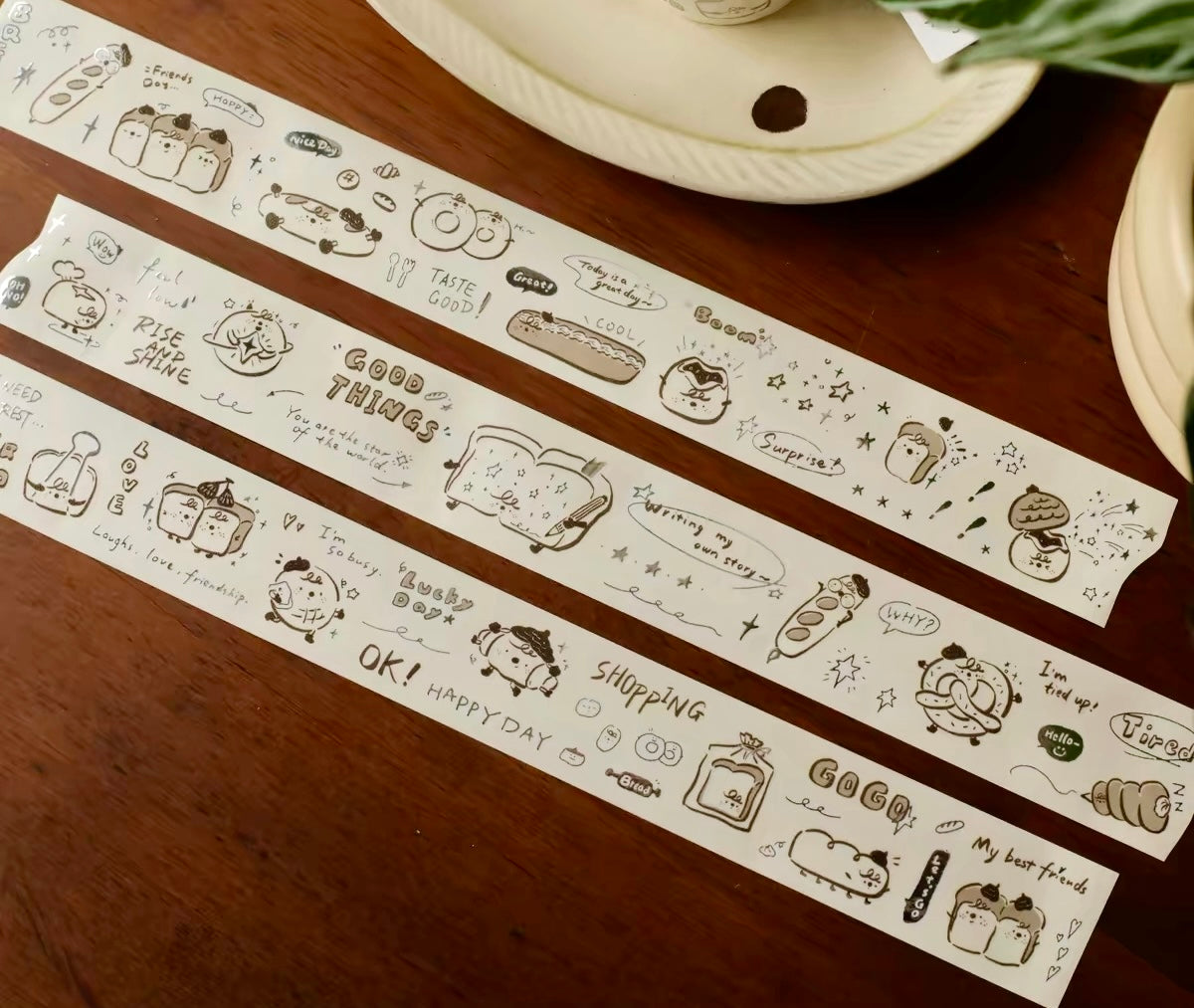 NEW! Rolling Island - Bread Buddies | Kiss-cut | Silver Foil | 3cm Washi Tape | Release Paper | 5M