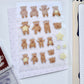 Xiao Xiao Studio - Fluffy Little Bears | Pop-up | 1 Sheet | 3D Sticker