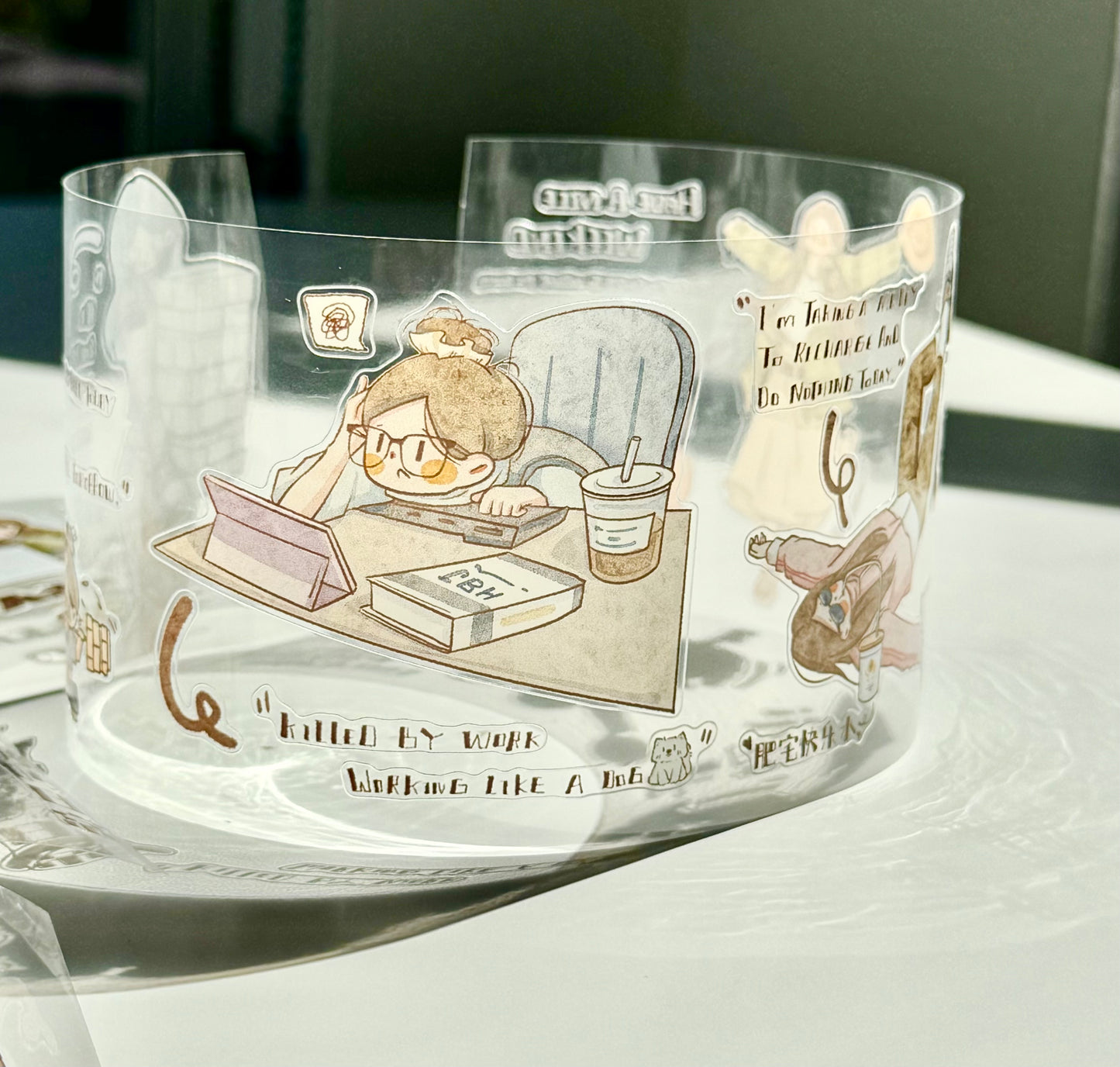 NEW! Xingxing Studio - Willingly at Work | Kiss-cut | 6.5cm PET Tape | Release Paper | 5M