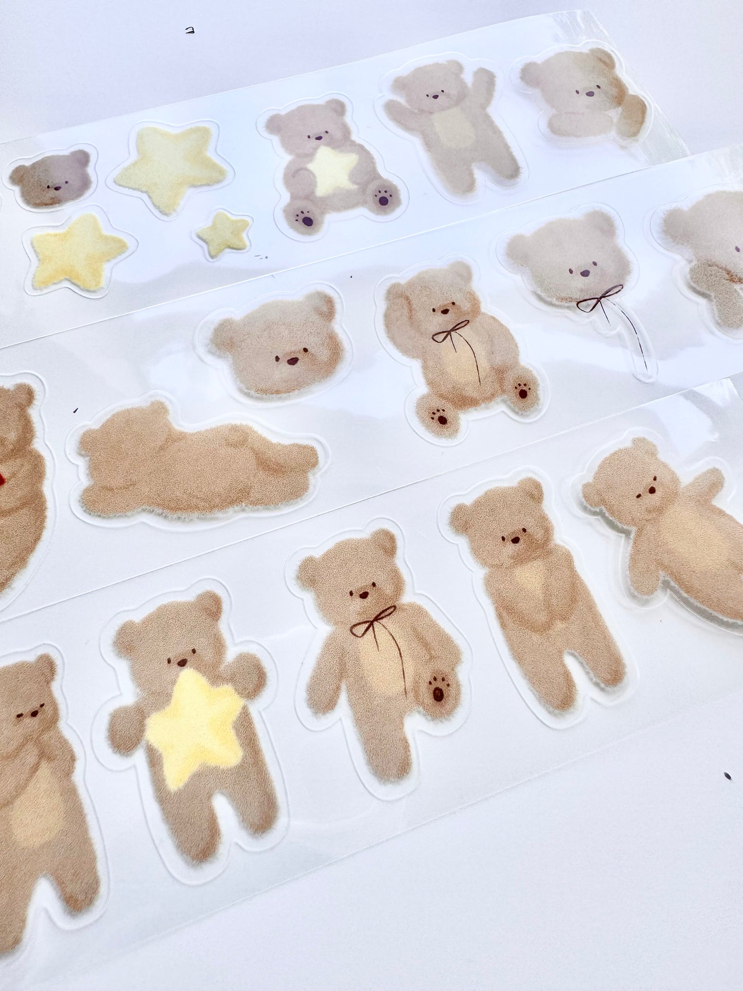 Xiao Xiao Studio - A Fluffy Teddy Bear | Kiss-cut | 4cm PET Tape | Release Paper | 5M