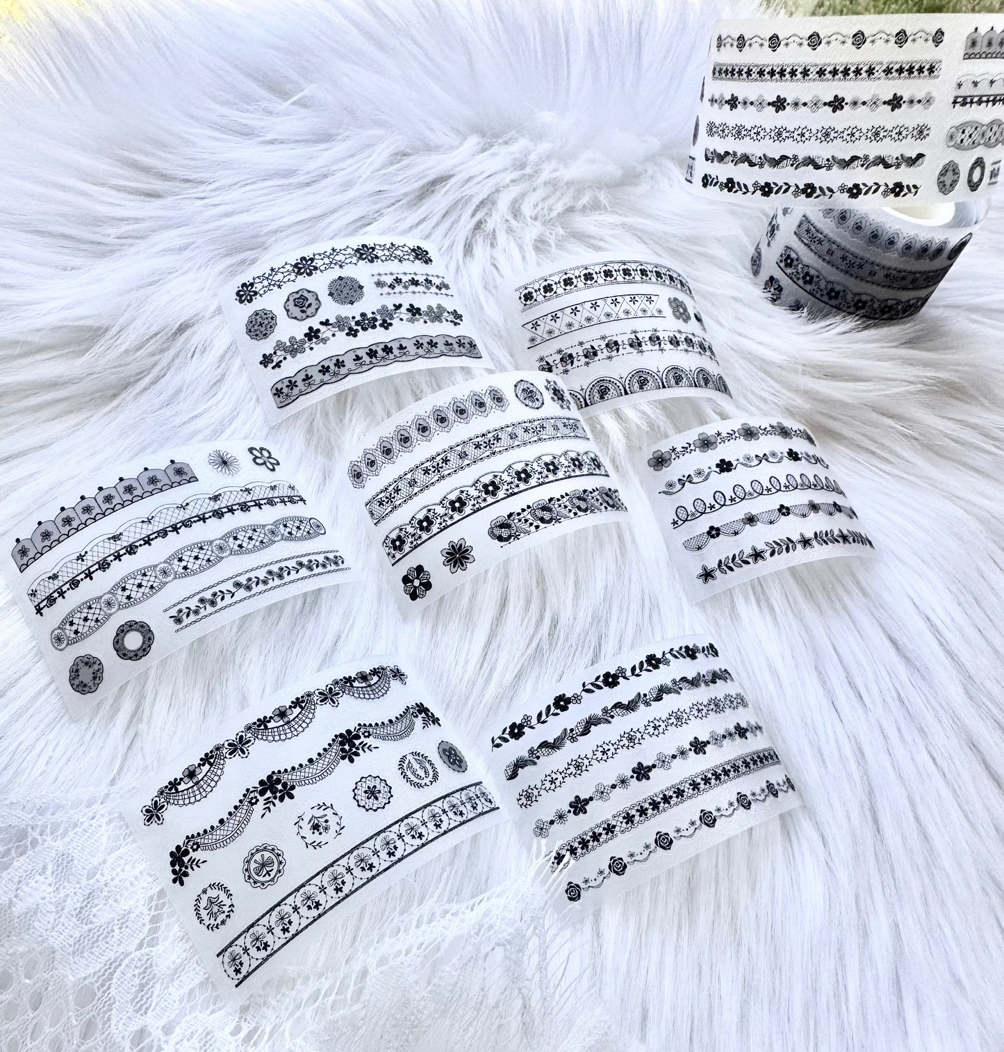 Hoshi Studio - Lace Divider Line | Kiss-cut | 4.5cm Glitter PET Tape | Release Paper | 5M