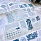 Hoshi Studio - Soft Blue Patchwork | Kiss-cut | 4.5cm Tape | Release Paper | 5M