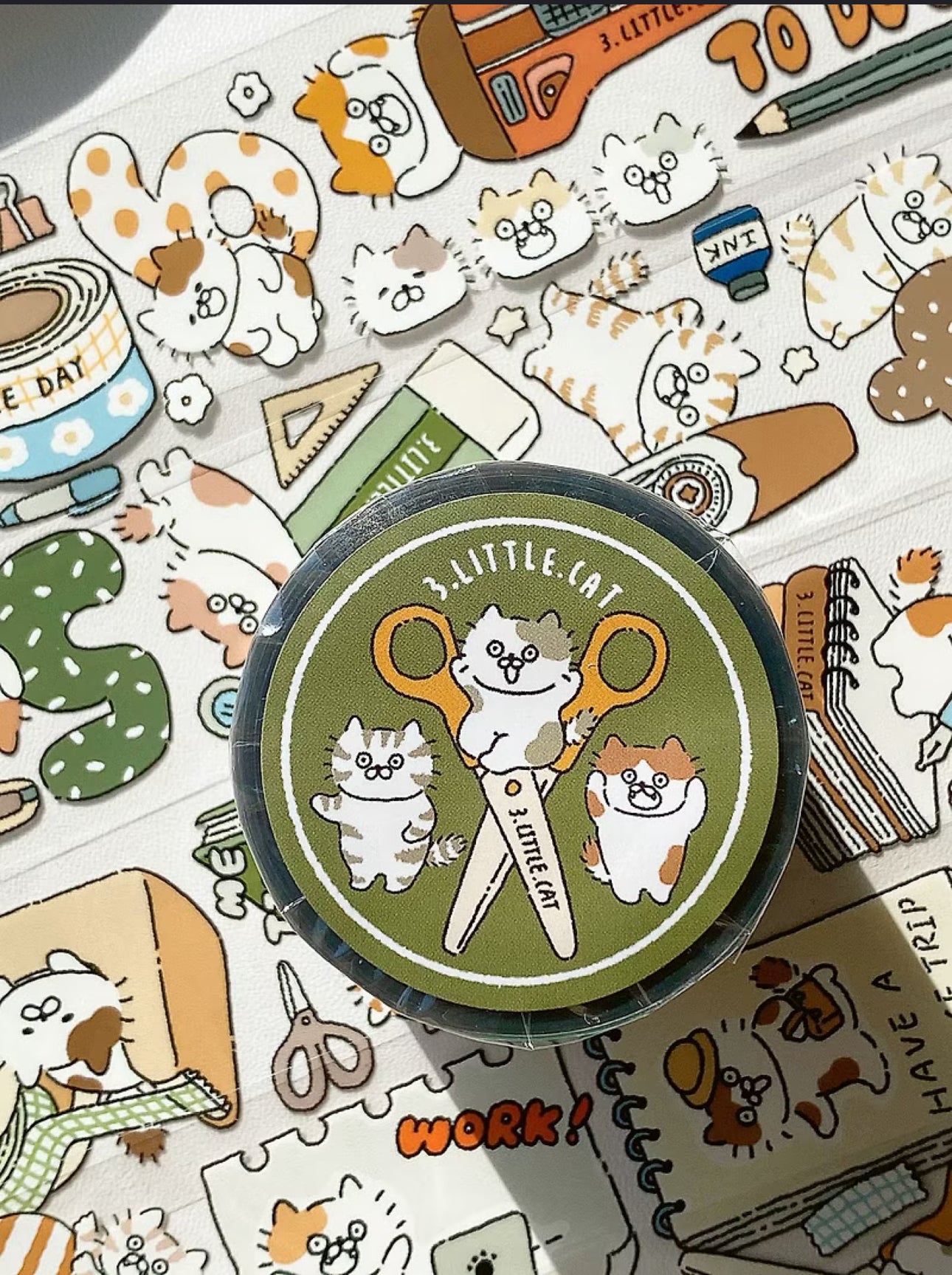 3 Little Cat - Journaling | 4cm PET Tape |  Release Paper