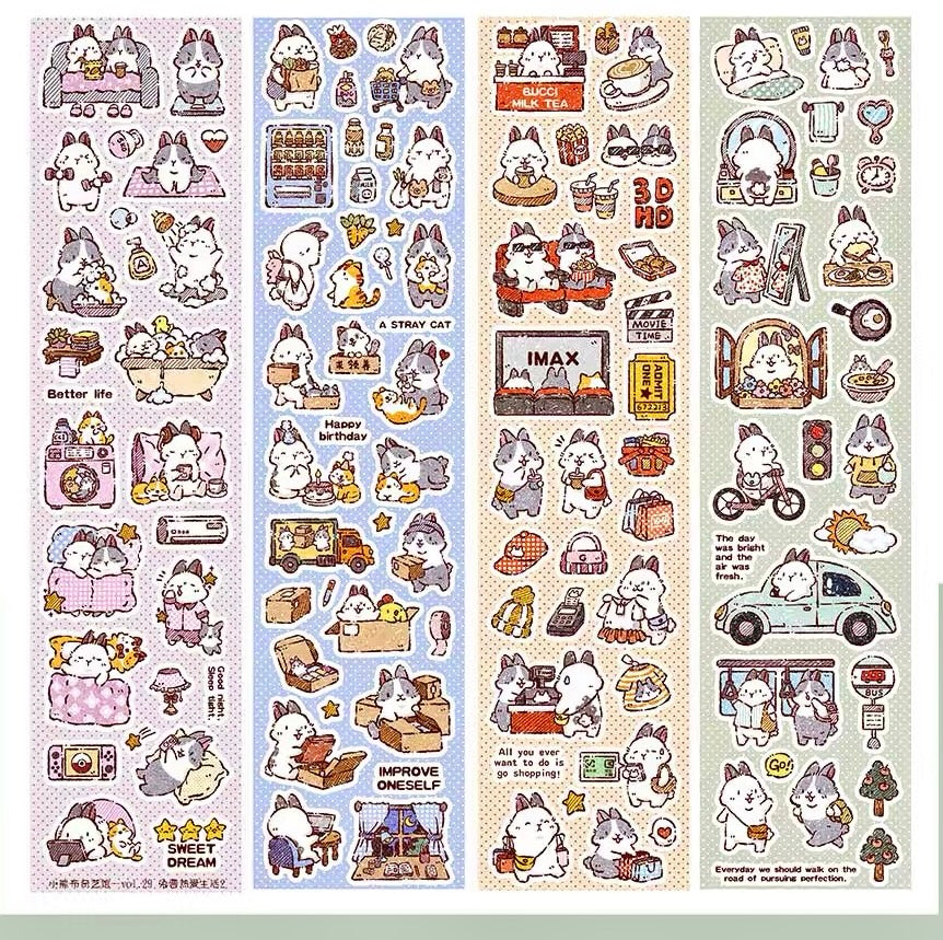NEW! Bucci Family - Bunny Loves Life 2 | Kiss-cut | 6cm Synthetic Paper Tape | Release Paper | 5M
