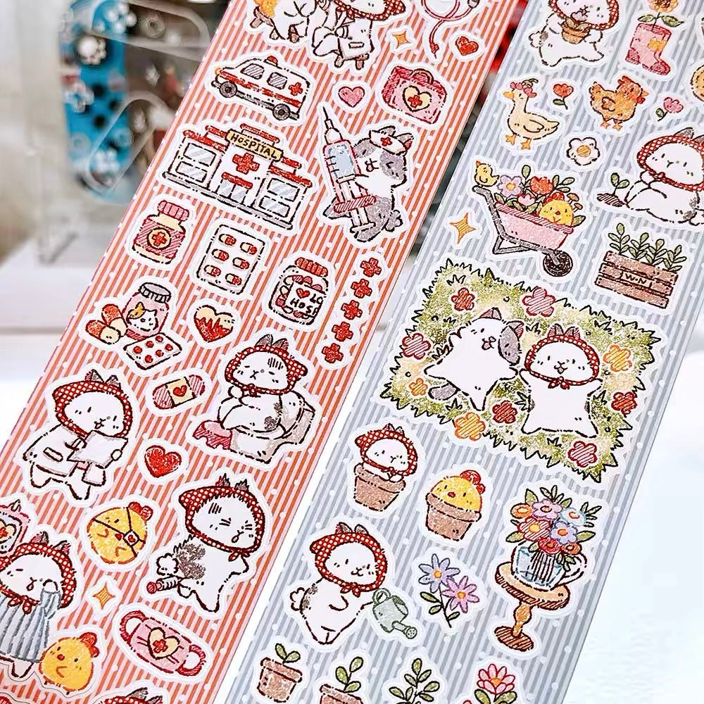 NEW! Bucci Family - Bunny Loves Life 3 | Kiss-cut | 6cm Synthetic Paper Tape | Release Paper | 5M