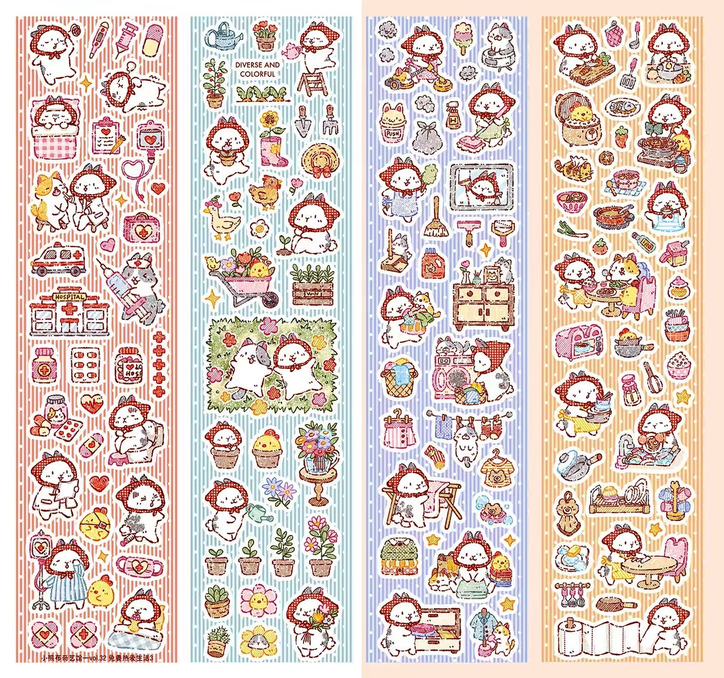 NEW! Bucci Family - Bunny Loves Life 3 | Kiss-cut | 6cm Synthetic Paper Tape | Release Paper | 5M