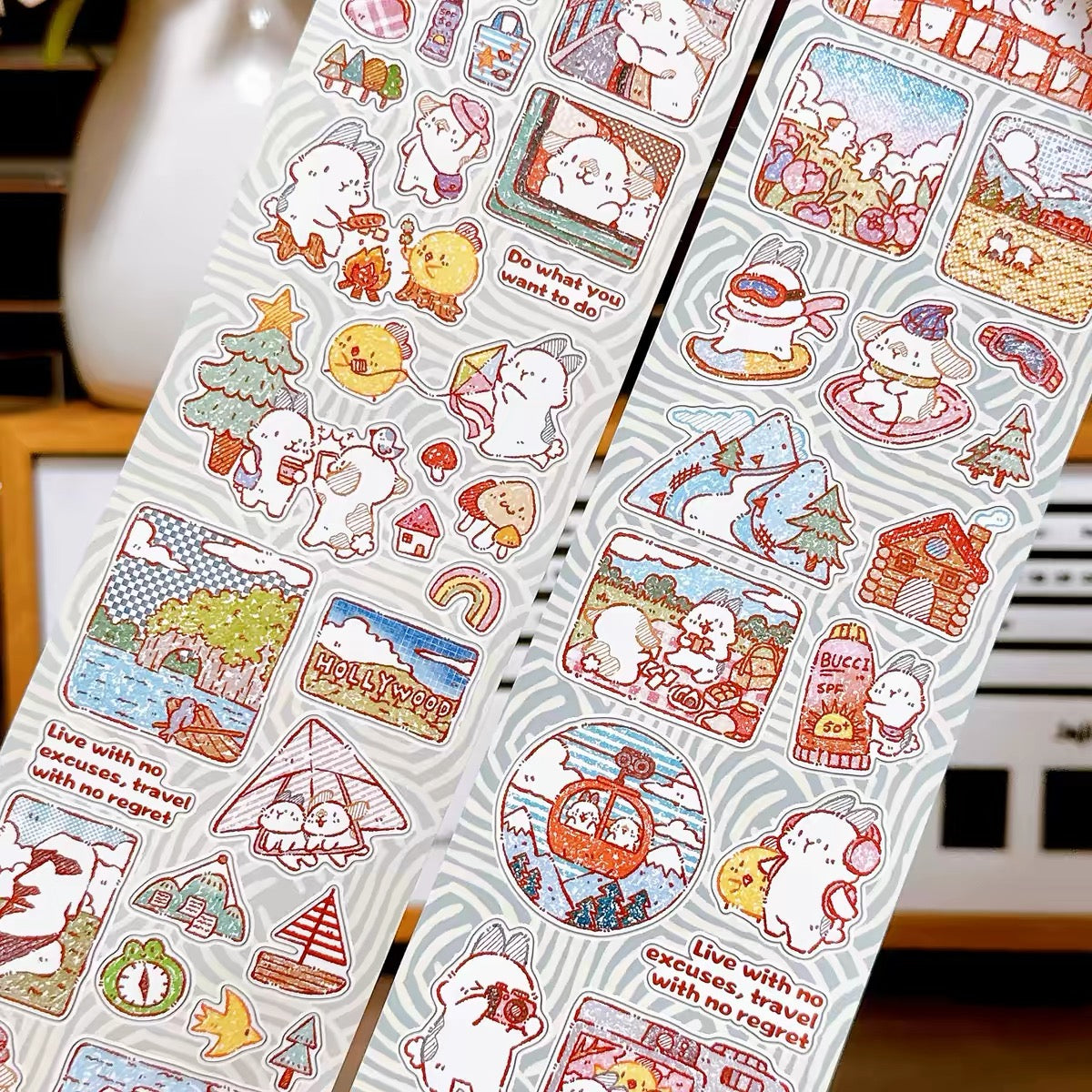 NEW! Bucci Family - Bunny Loves Life 4 | Kiss-cut | 6cm Synthetic Paper Tape | Release Paper | 5M