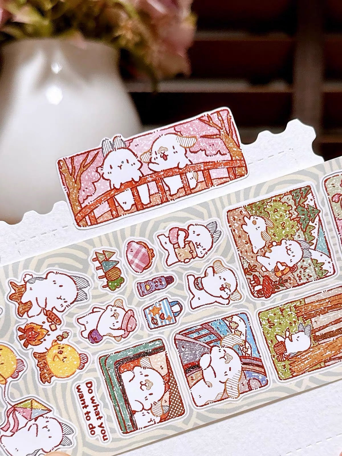 NEW! Bucci Family - Bunny Loves Life 4 | Kiss-cut | 6cm Synthetic Paper Tape | Release Paper | 5M