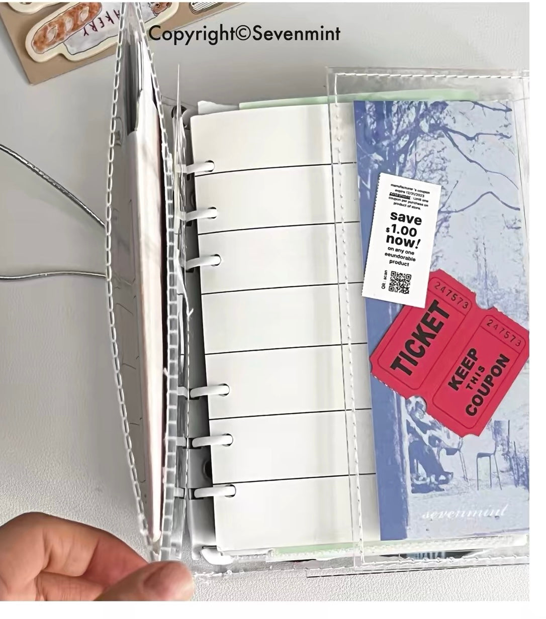 NEW! SEVENMINT | PVC Planner | A6 Folding 6-Ring Binder | Journaling Accessories