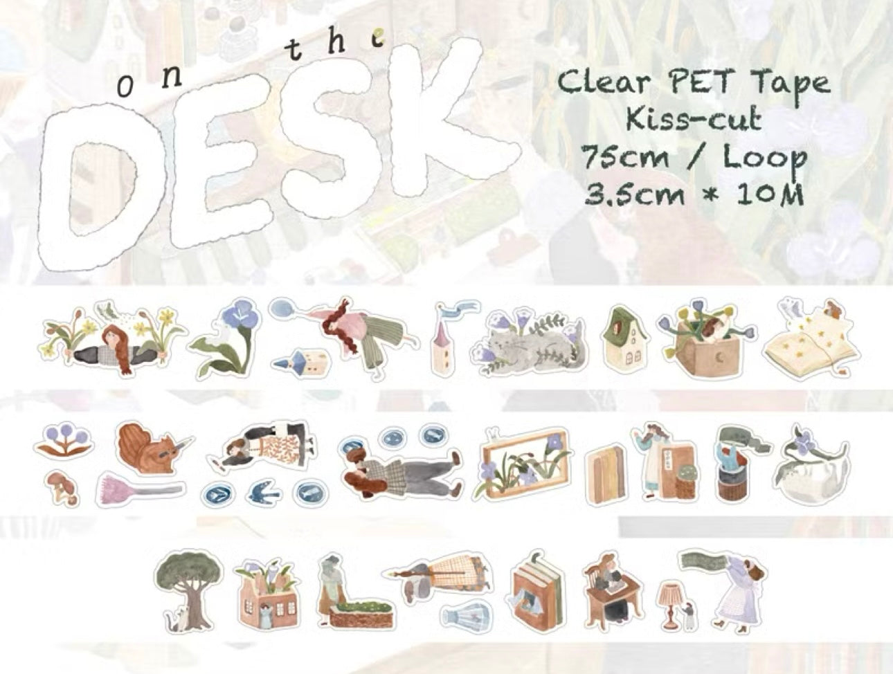 NEW! Ivy Snow - on the Desk | Kiss-cut | 3.5cm PET Tape | Release Paper