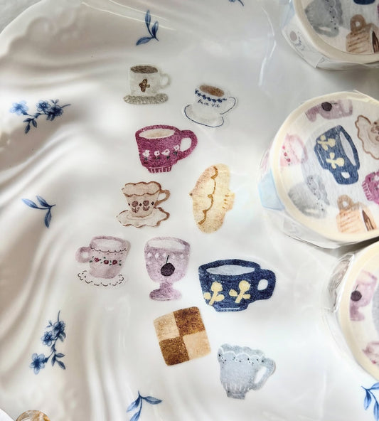 NEW! Pion - Afternoon Tea | Kiss-cut | 2.5cm Washi Tape | Release Paper | 5M