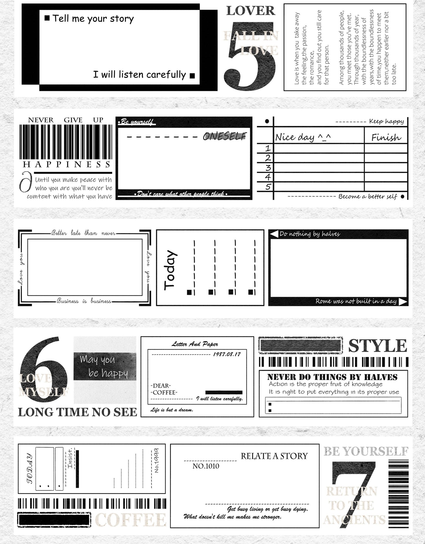 LLX - Ephemera | 5cm Washi Tape |  Release Paper | 5M