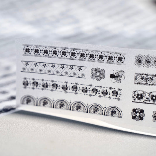 Hoshi Studio - Lace Divider Line | Kiss-cut | 4.5cm Glitter PET Tape | Release Paper | 5M