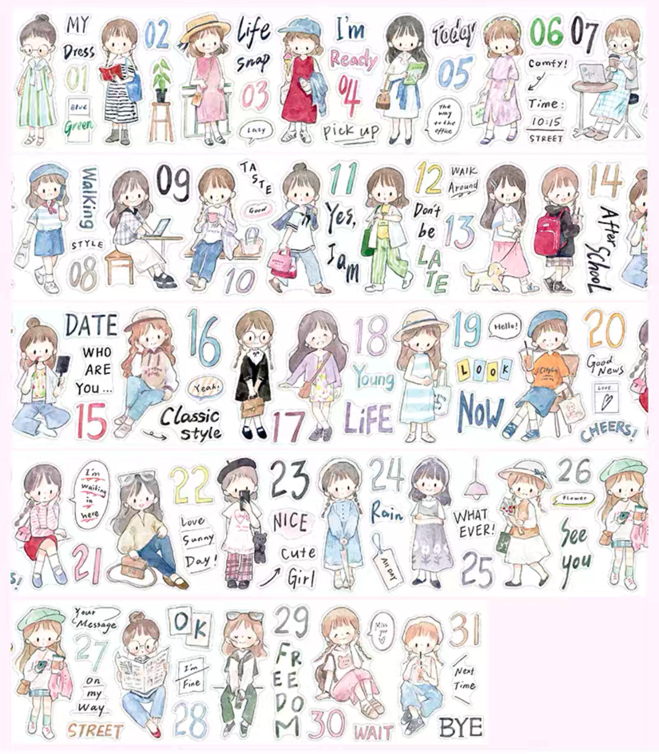 Molinta - Life Snap | 6cm Kiss-cut Washi Tape |  Release Paper | 5M