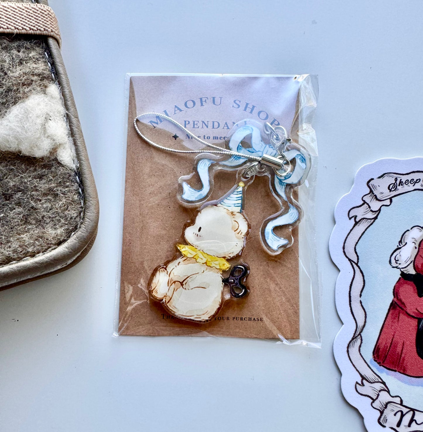 Miao Studio - Retro Little Bear | Double-sided Pattern |  Acrylic Resin | Key Chain | Charms | Journaling Accessories