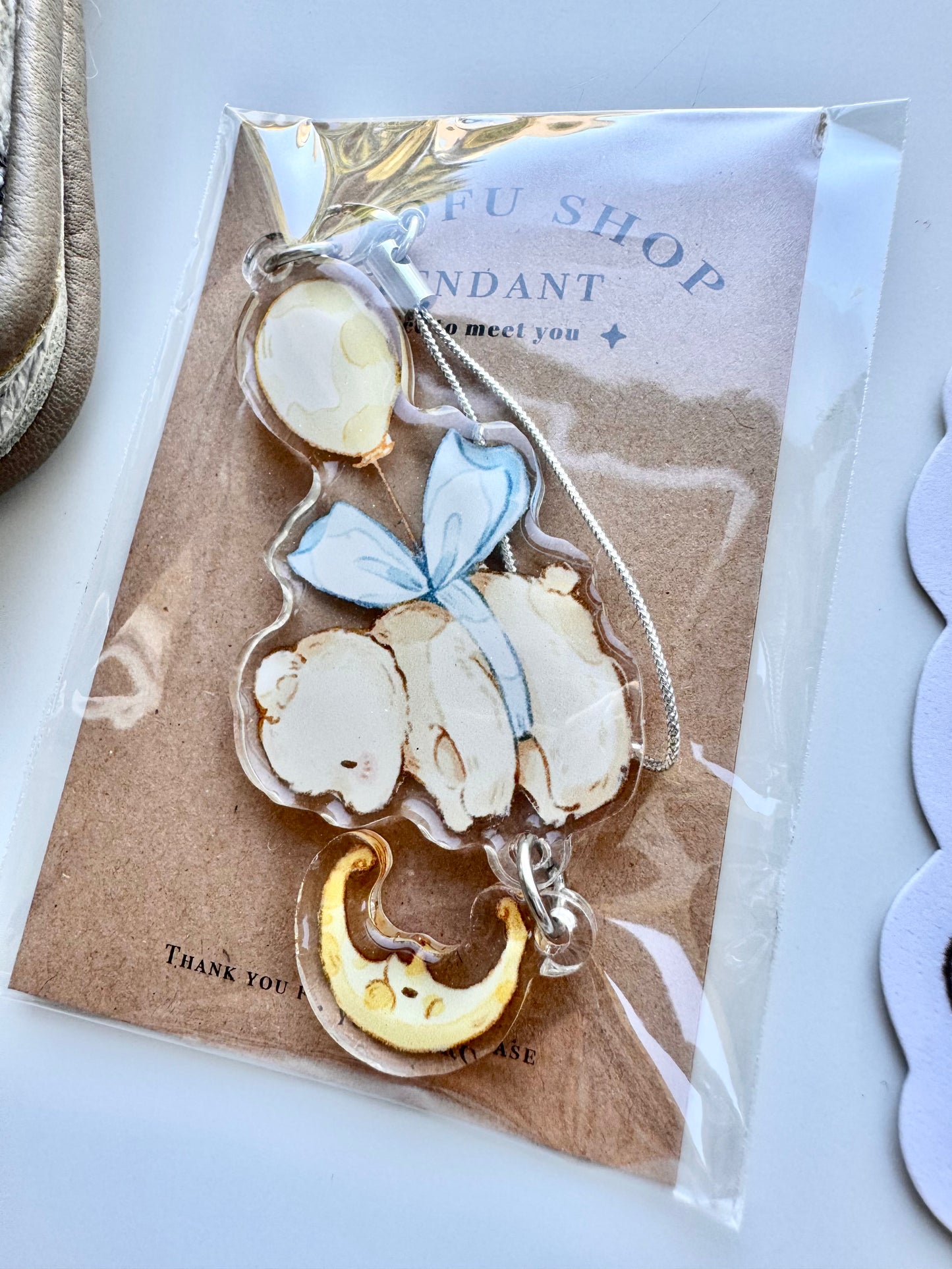 Miao Studio - Retro Little Bear | Double-sided Pattern |  Acrylic Resin | Key Chain | Charms | Journaling Accessories