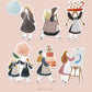 NEW! Yier Studio - Little Girls | Shaped | 24pcs Note Pad | Ephemera Paper