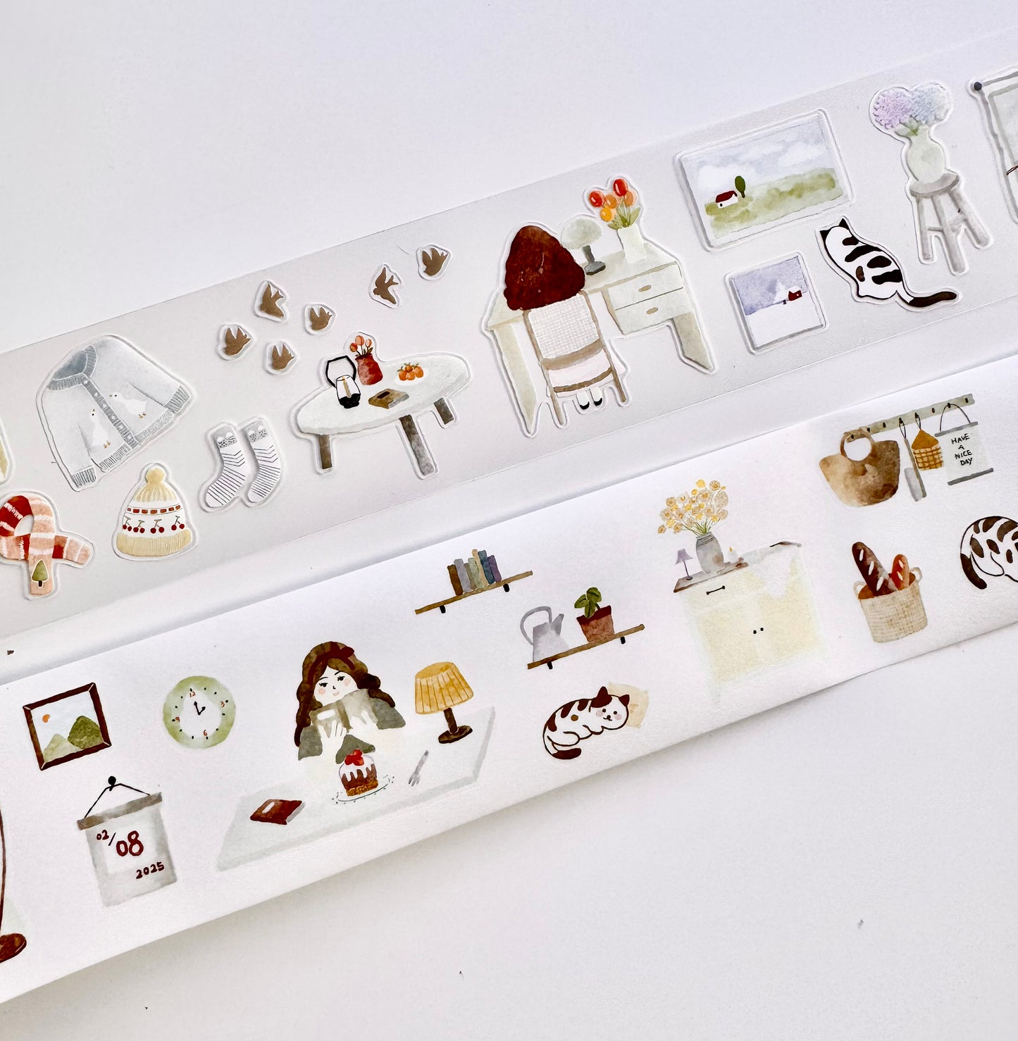 NEW! Jennyuanzi Studio - My Little Cozy World | Kiss-cut | 5cm Tape | Release Paper | 5M