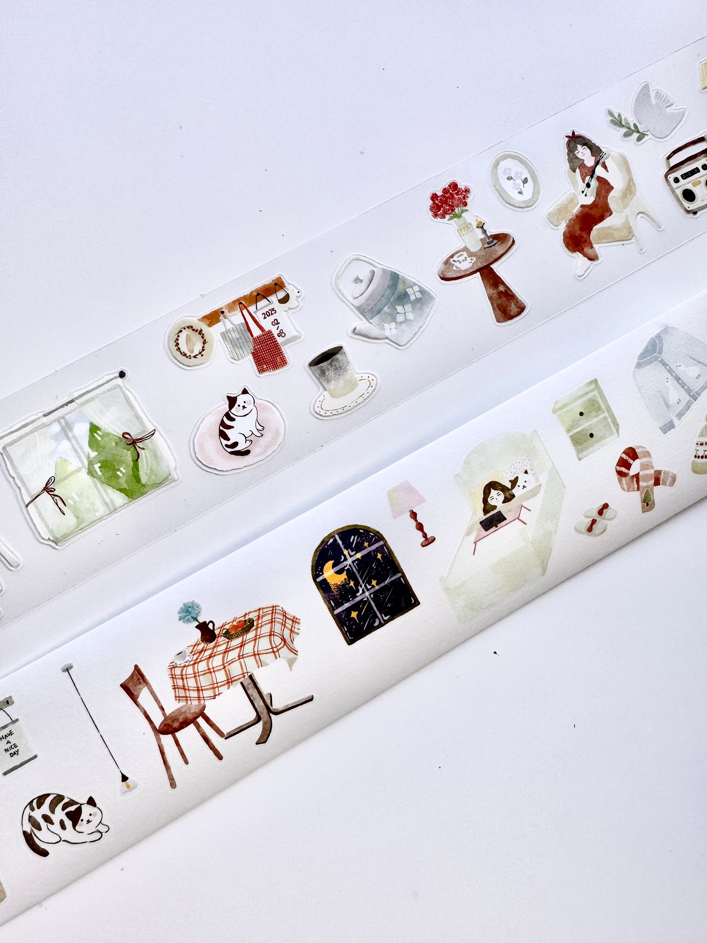 NEW! Jennyuanzi Studio - My Little Cozy World | Kiss-cut | 5cm Tape | Release Paper | 5M