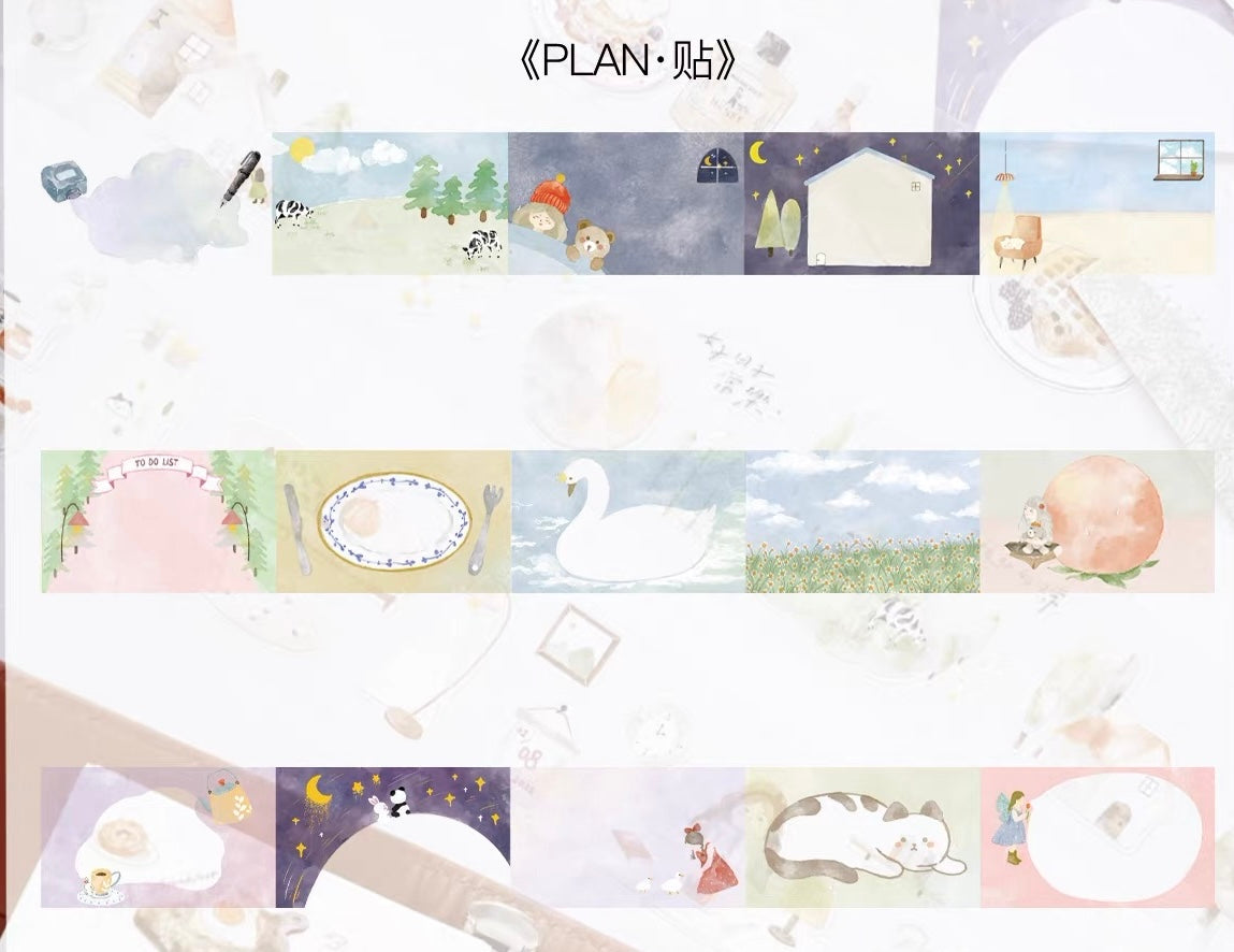 NEW! Jennyuanzi Studio - Plan | Die-cut | 4cm Paper Tape |  Release Paper | 5M