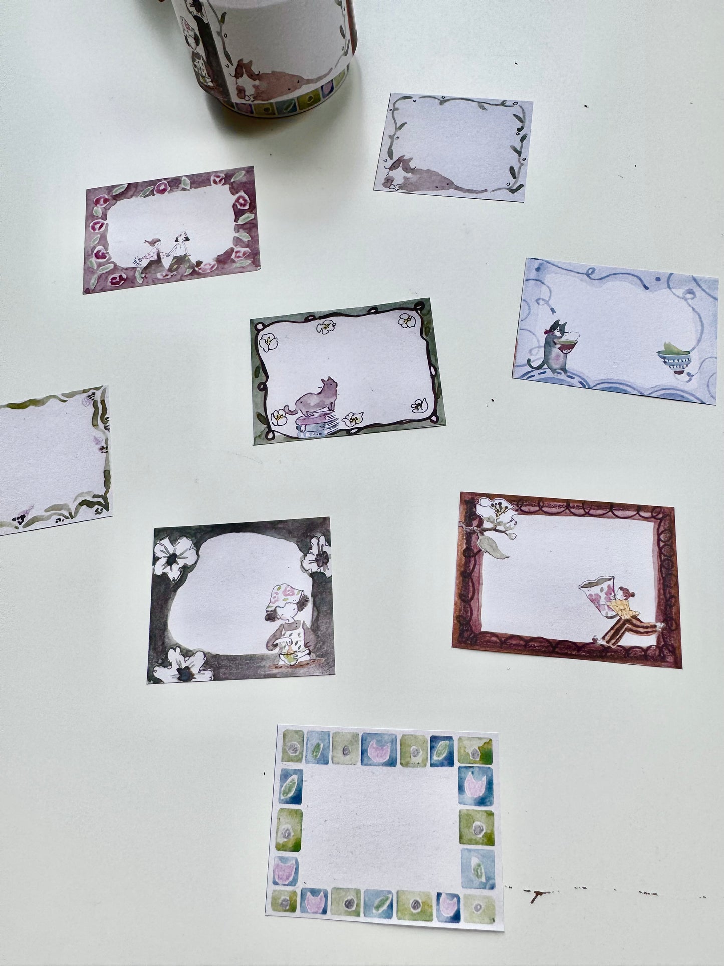 NEW! Teayou - Neko Matcha Sticker Roll ver.A | Kiss-cut | 4cm Paper Tape | Release Paper | 5M