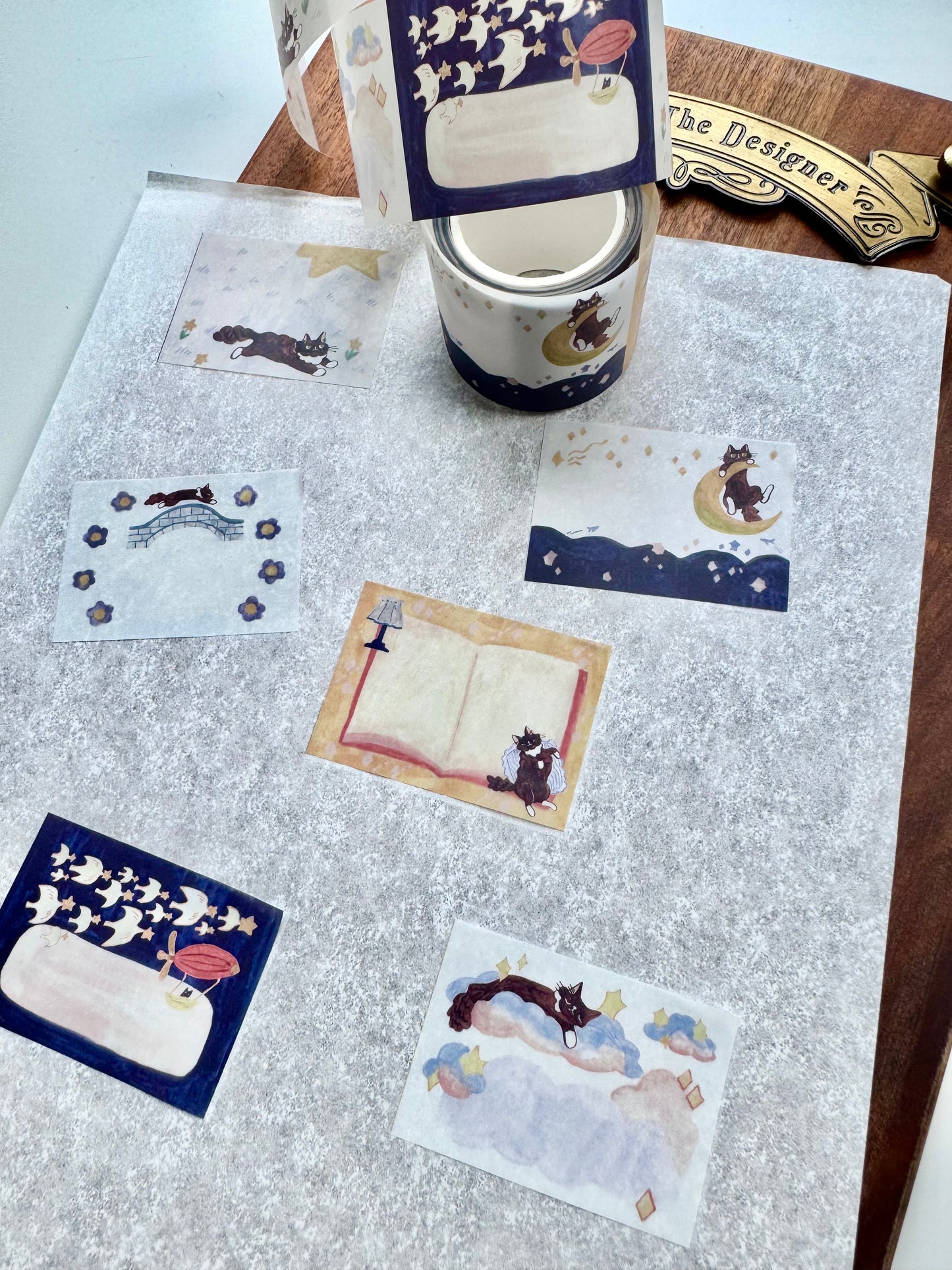 NEW! Teayou - Cat and Star Ver.B | 4cm Tracing Paper Roll | Kiss-cut | Release Paper | 5M
