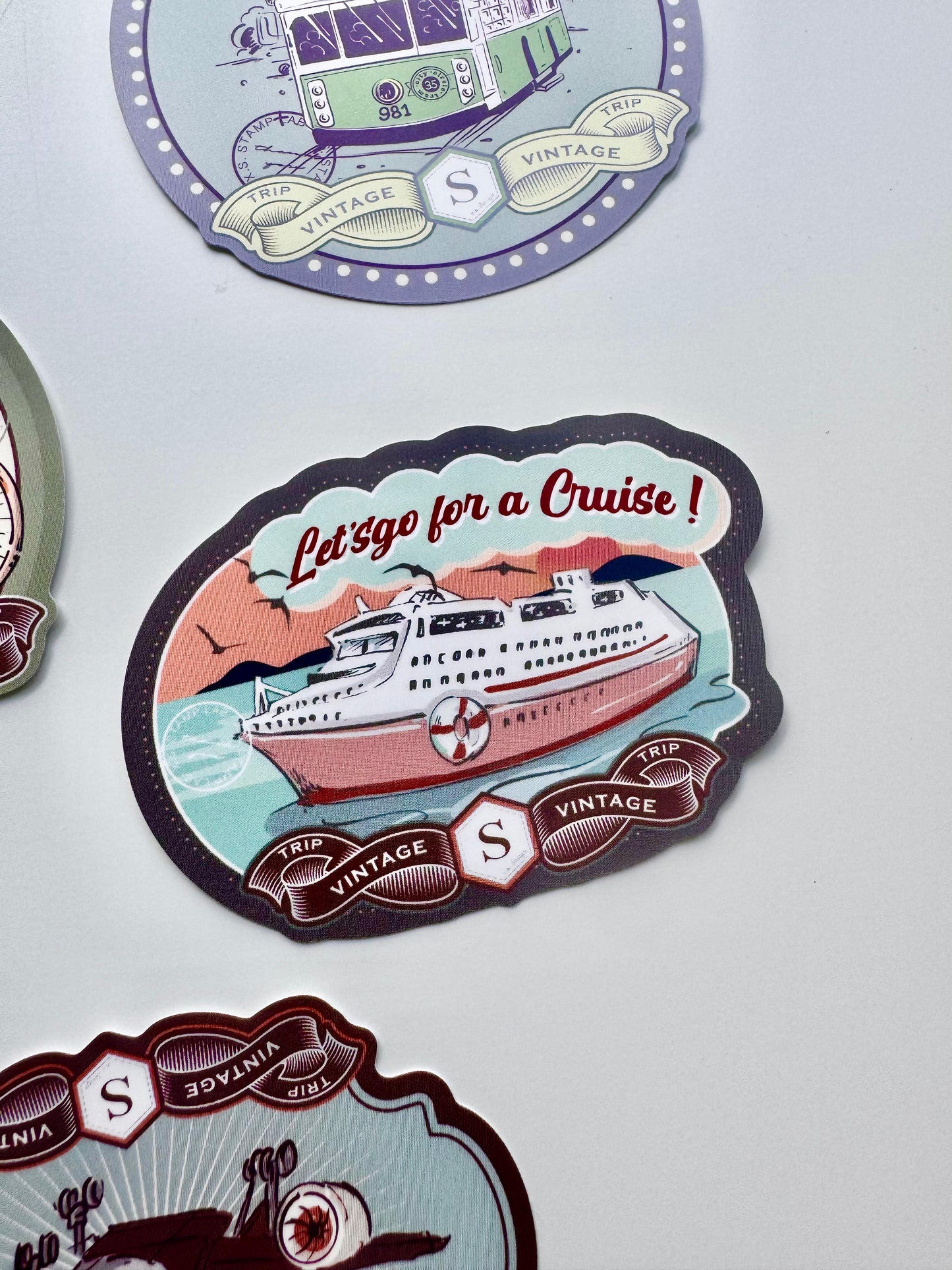 Rare To Find! Small Star - Vintage Transportation | 6pcs Large Stickers| Sticker