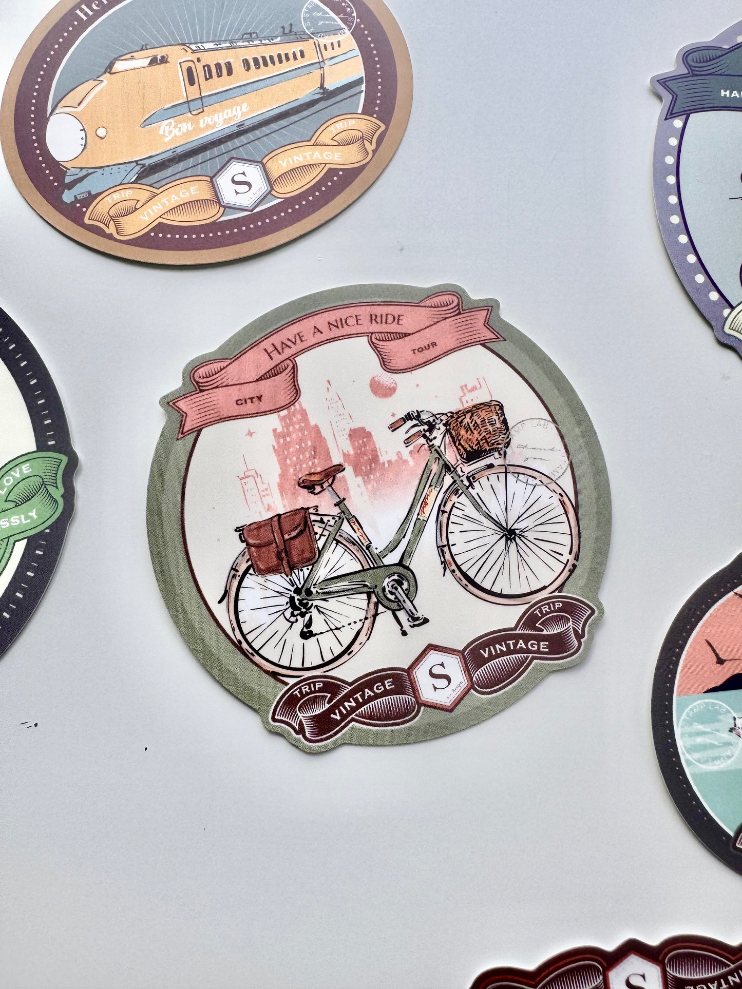 Rare To Find! Small Star - Vintage Transportation | 6pcs Large Stickers| Sticker