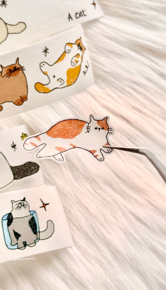 NEW! Wanle Studio - vol.10 Our Cat | Kiss-cut | 3cm Tape |  Release Paper |