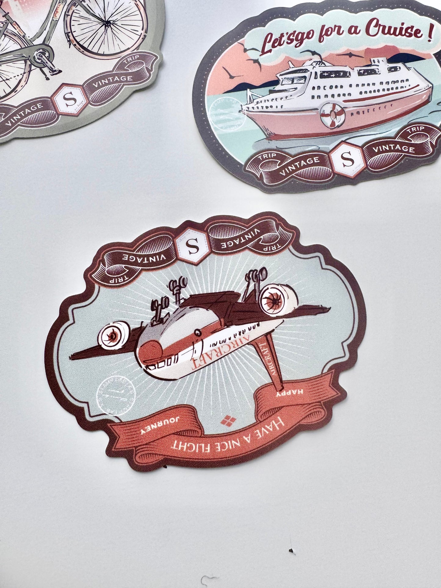 Rare To Find! Small Star - Vintage Transportation | 6pcs Large Stickers| Sticker