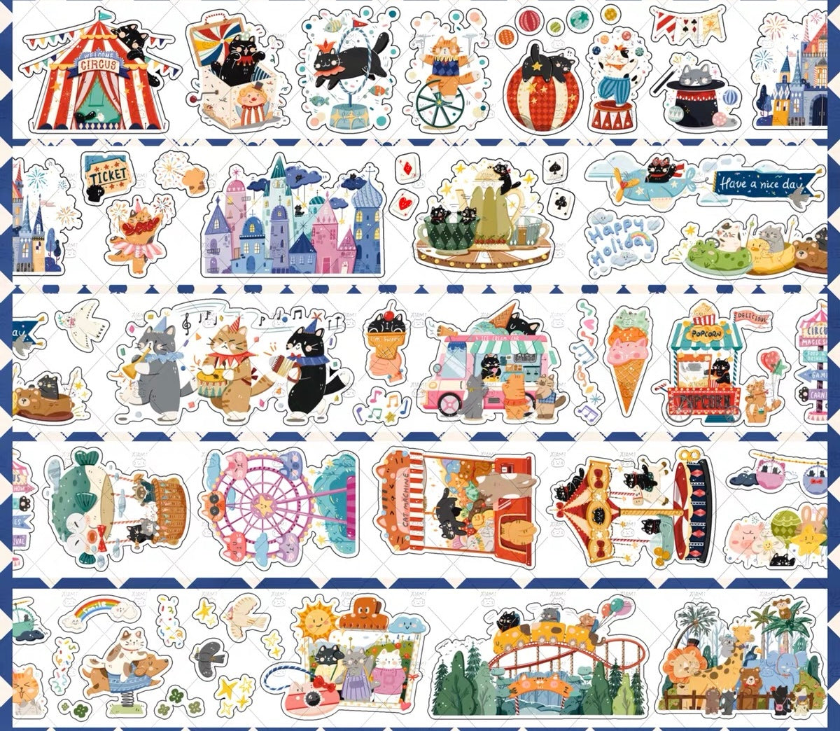 NEW! Xiami Studio - Cat's Adventure | Kiss-cut | 5cm Tape | Release Paper | 6M