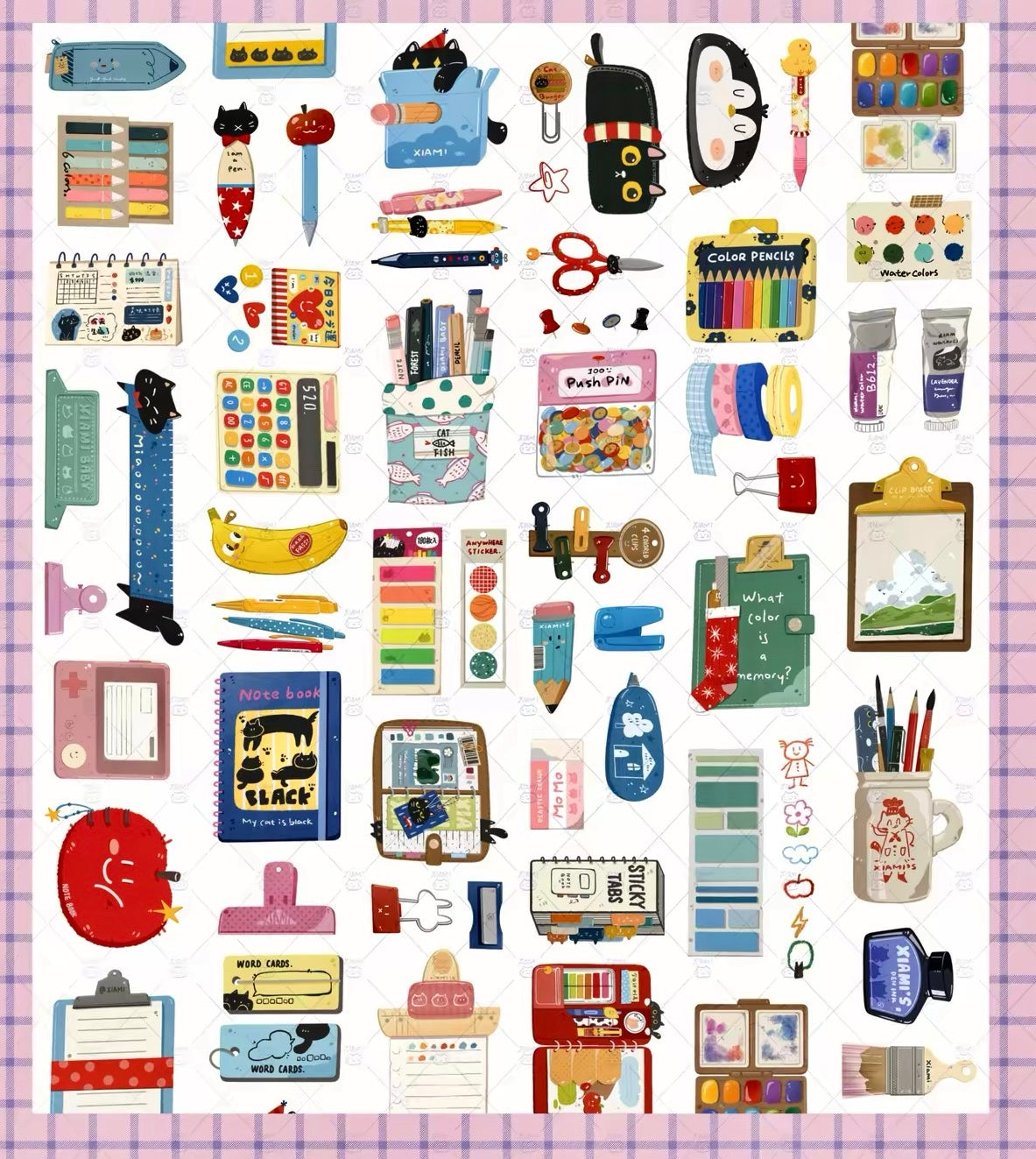 NEW! Xiami Studio - Stationery Bits | Kiss-cut | 5cm PET Tape | Release Paper | 6M