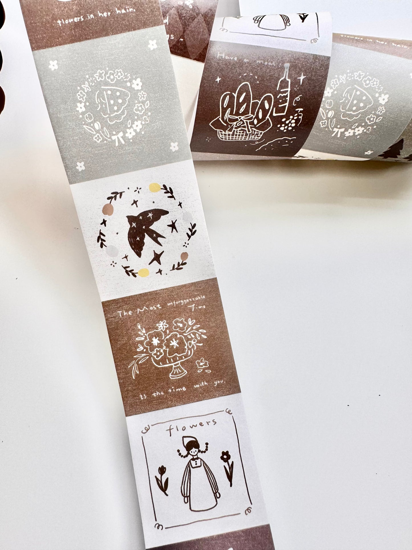 NEW! Yier Studio - Retro Fairy Tale | 5cm Sticker Memo Roll | Release Paper | 5M