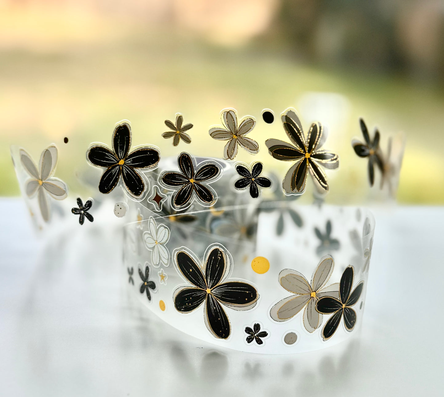 NEW! Yier Studio - Flowers | Kiss-cut | Gold Foil 4cm Tape | Release Paper | 5M