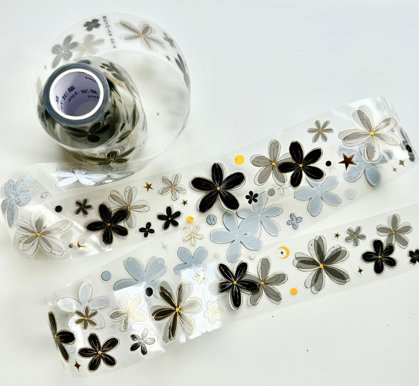 NEW! Yier Studio - Flowers | Kiss-cut | Gold Foil 4cm Tape | Release Paper | 5M