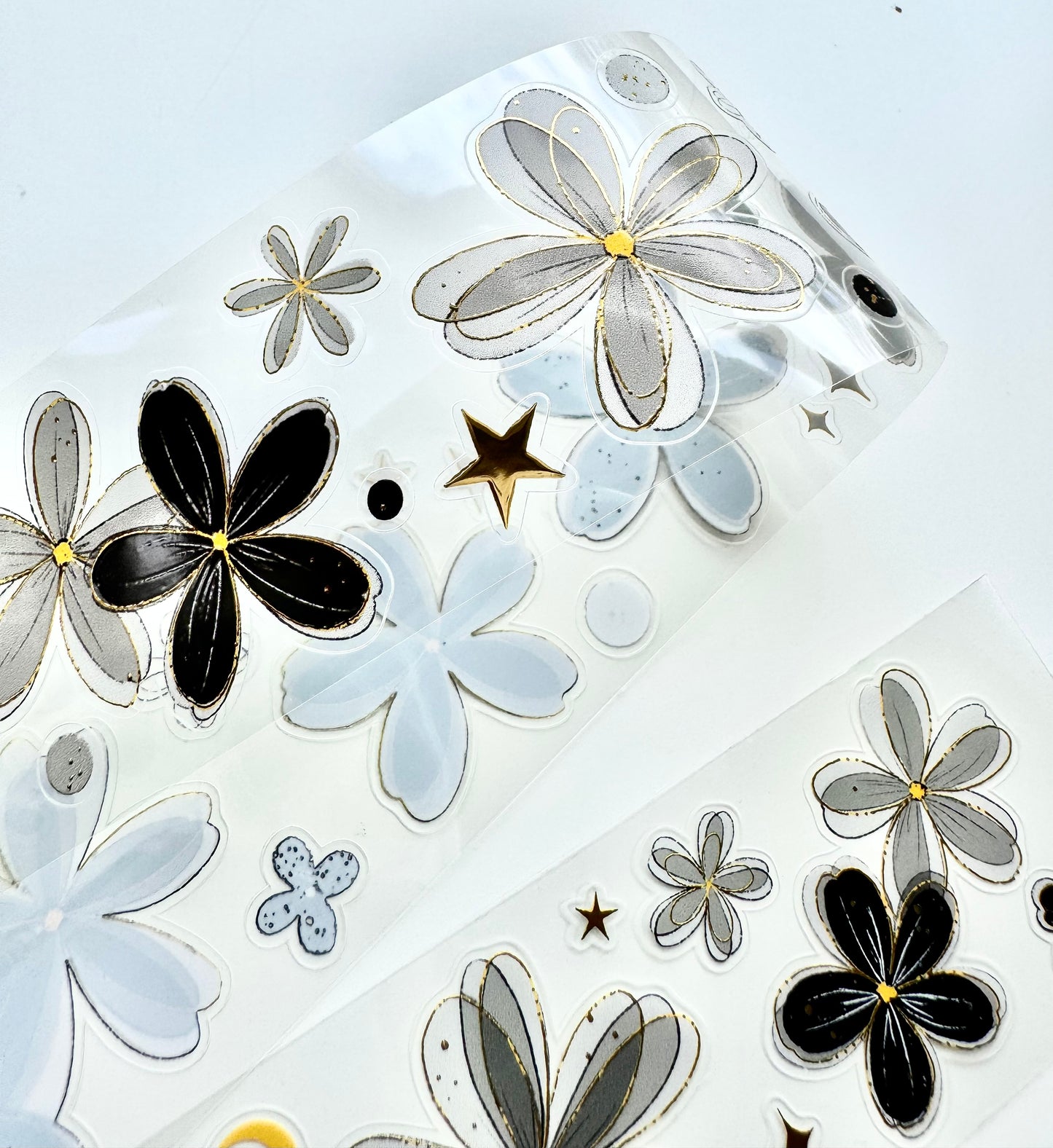 NEW! Yier Studio - Flowers | Kiss-cut | Gold Foil 4cm Tape | Release Paper | 5M