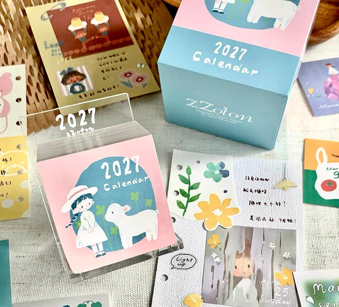 New! Molinta - 2027 Mini Calendar | Acrylic Base | Journaling Accessories | Desk Decor