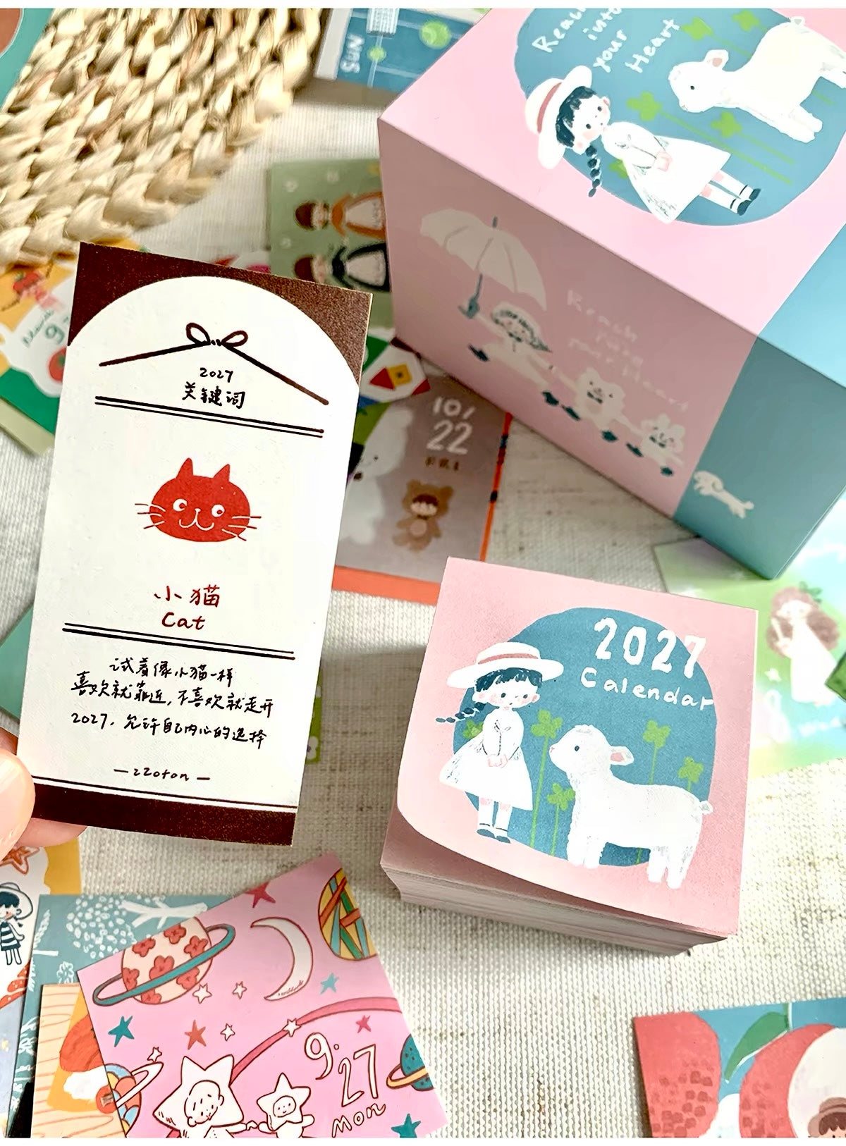New! Molinta - 2027 Mini Calendar | Acrylic Base | Journaling Accessories | Desk Decor