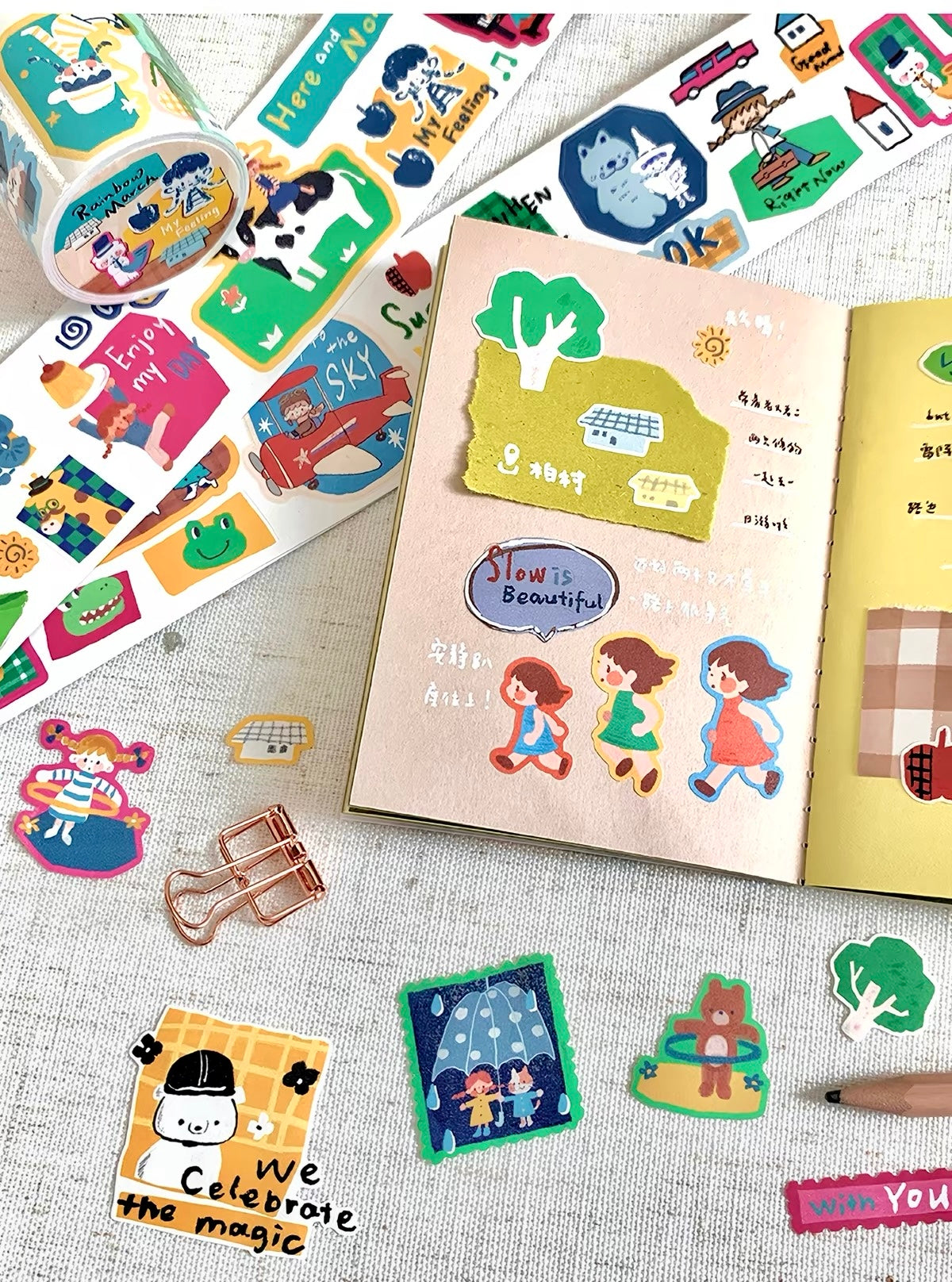 NEW! Molinta - Rainbow March | Kiss-cut | 5cm Paper Tape | Release Paper | 5M