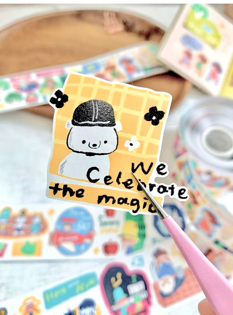 NEW! Molinta - Rainbow March | Kiss-cut | 5cm Paper Tape | Release Paper | 5M