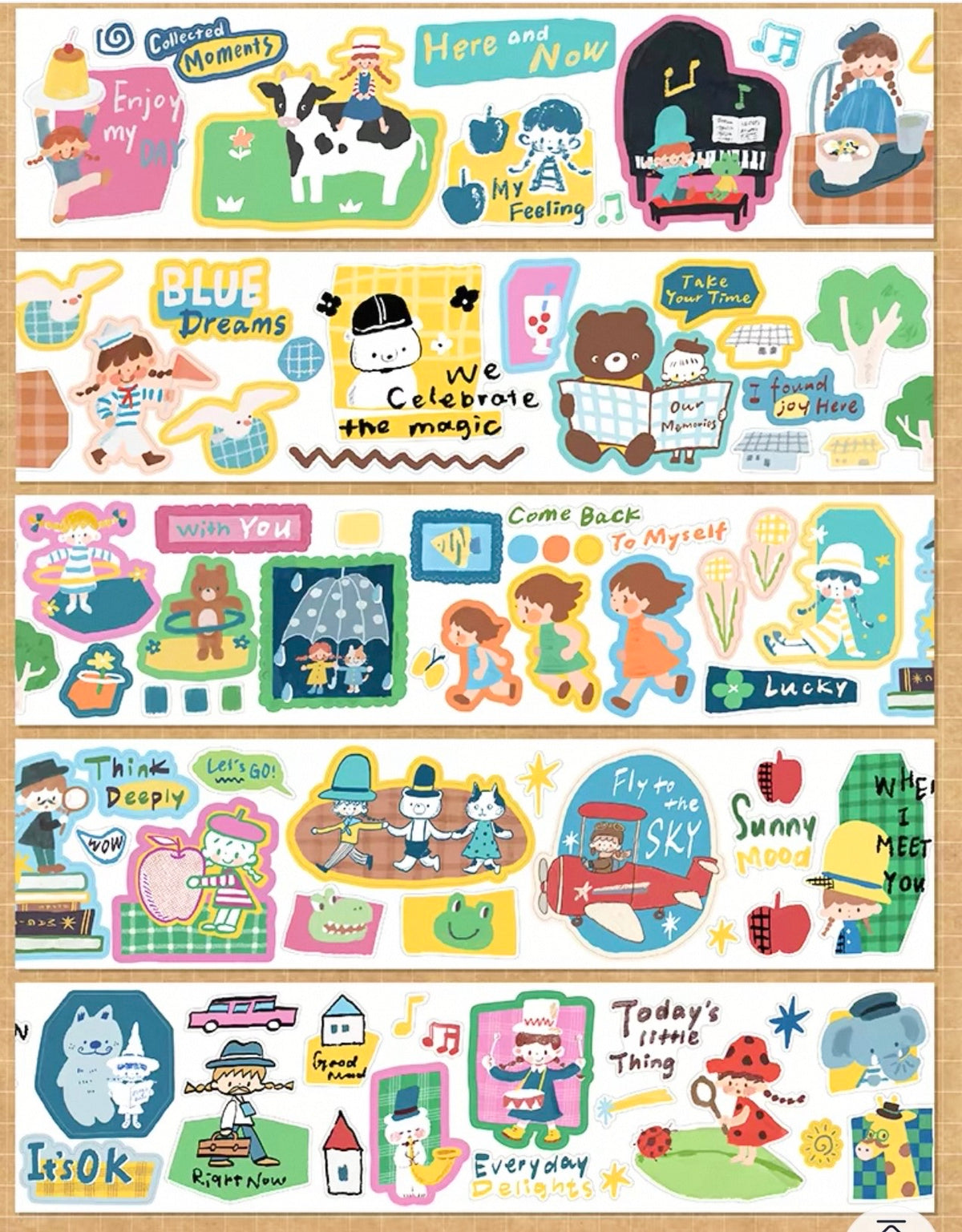 NEW! Molinta - Rainbow March | Kiss-cut | 5cm Paper Tape | Release Paper | 5M