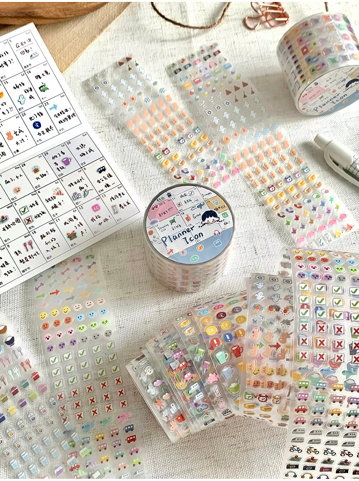 NEW! Molinta - Planner Icon | Kiss-cut | 4cm PET Tape | Release Paper | 5M
