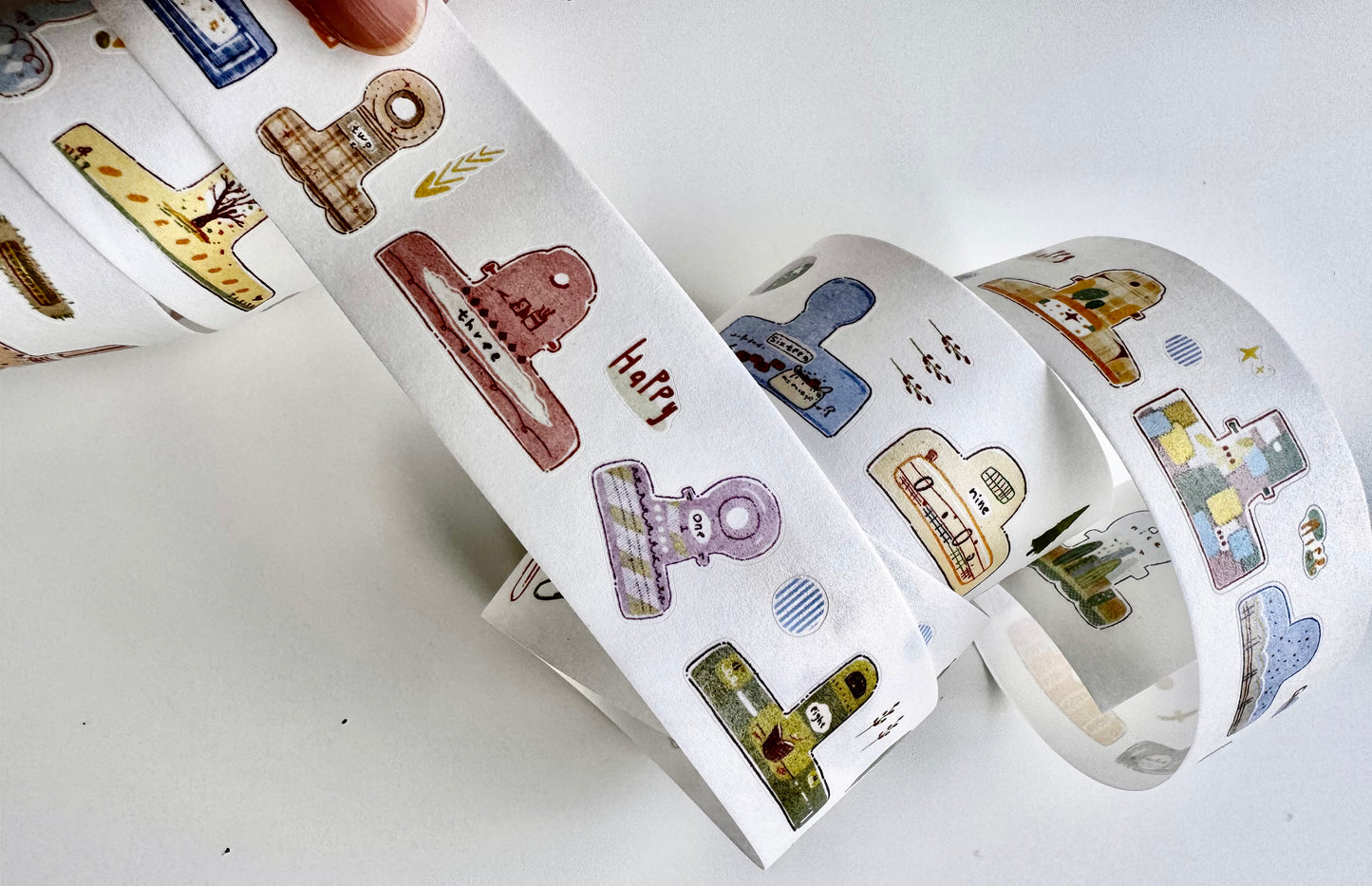 NEW! Zhiling Studio - Lots of Clips | Kiss-cut | 3.5cm Washi Tape | Release Paper | 6M